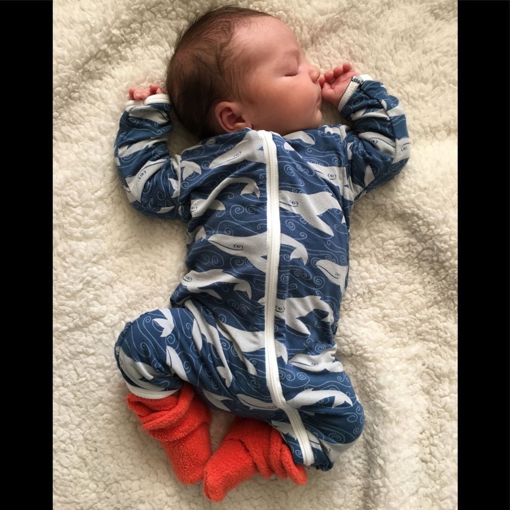 Kickee Pants Boy Footless Bodysuit Whales